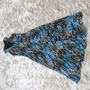 Jessica Howard Blue Brown Animal Print Maxi Dress 4P